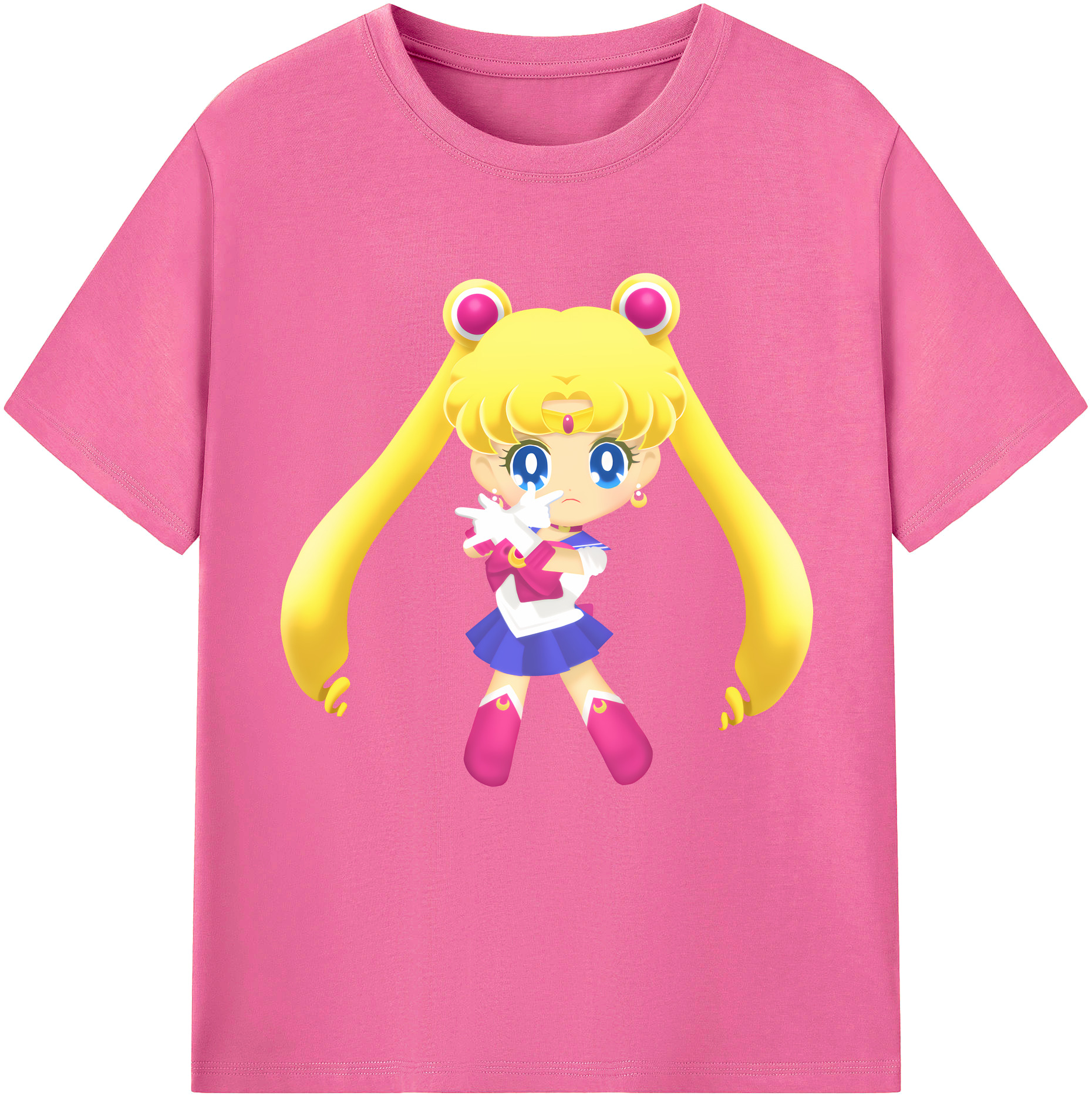 （画像用） 美少女戦士セーラームーン 月野 うさぎ つきの うさぎ Sailor Moon Tsukino Usagi レディースカジュアルプリントTシャツ（綿100％）